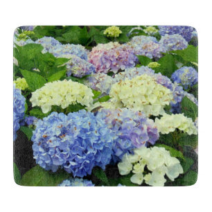 Hydrangea Mix-6x7 GLASS CUTTING BOARD