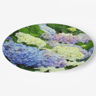 Hydrangea Mix, Floral-Paper Party Plates
