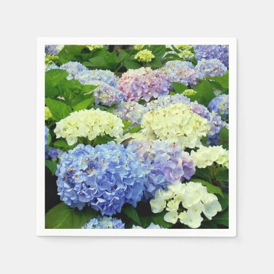 Hydrangea Mix-Paper Party Napkins | Zazzle.com