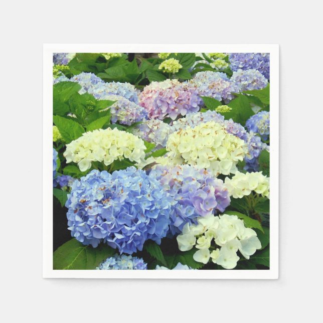 Hydrangea Mix-Paper Party Napkins (Front)