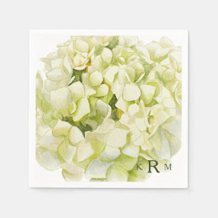 Hydrangea Monogram Cocktail Napkins
