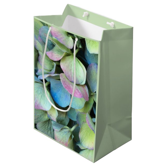 HYDRANGEA  Multi-color petals --- Medium Gift Bag (Front Angled)