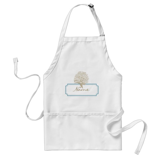 Hydrangea Name Tag Adult Apron (Front)