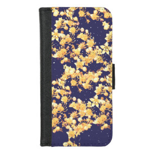Hydrangea Night and Gold iPhone 8/7 Wallet Case