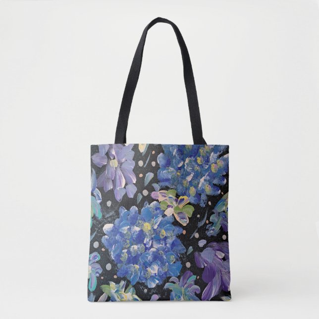 Hydrangea Night Tote Bag (Front)