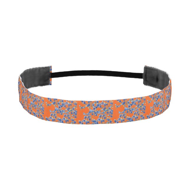 hydrangea orange and blue athletic headband (Front)