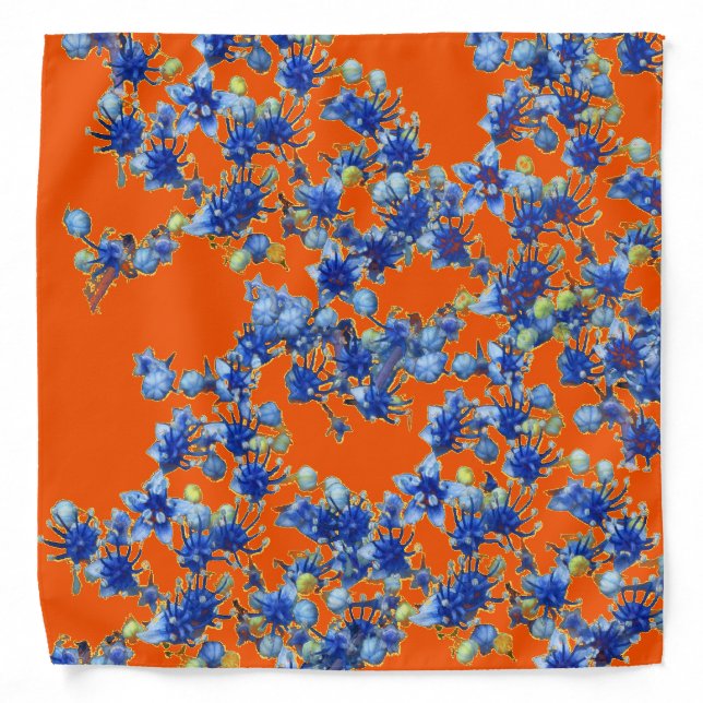 hydrangea orange and blue bandana (Front)
