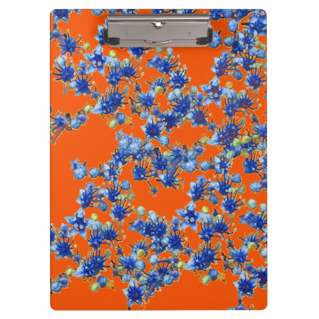 hydrangea orange and blue clipboard (Front)