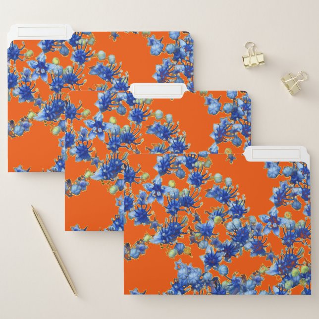 Hydrangea Orange and Blue File Folder (Set)