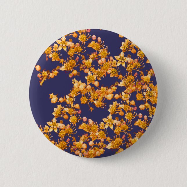 hydrangea orange and navy button (Front)