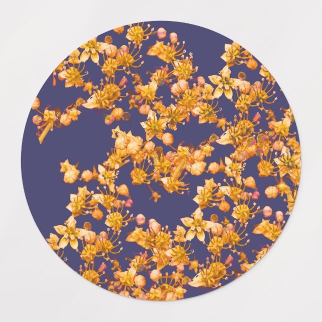 Hydrangea Orange and Navy Labels (Design 3)