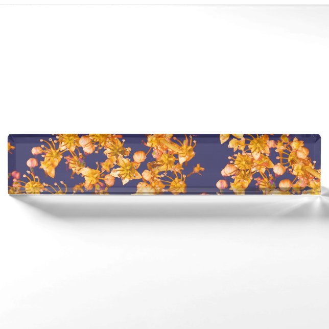 hydrangea orange and navy name plate (Front)