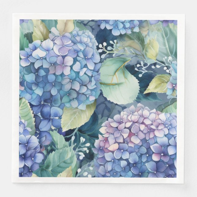 Hydrangea Paper Napkins (Front)