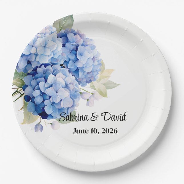 Hydrangea  paper plates (Front)