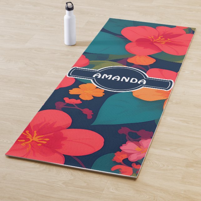 Hydrangea Pastel Colorful Personalized Pattern Yoga Mat (In Situ)