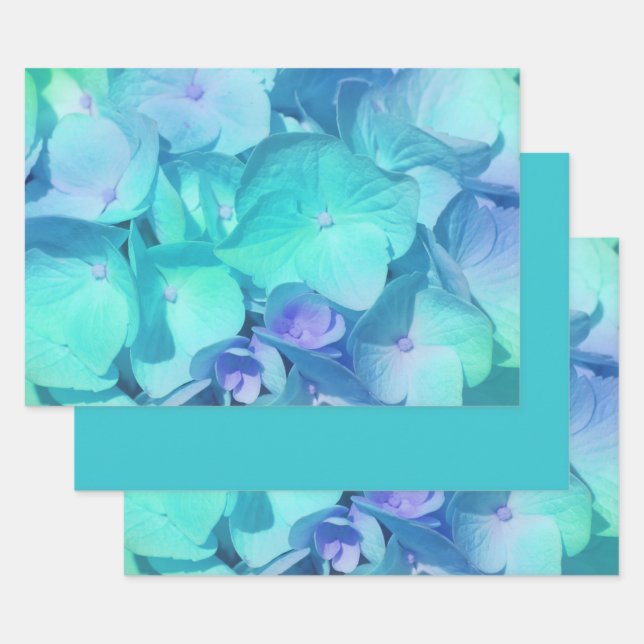 Hydrangea Pattern 2  Wrapping Paper Sheets (Set)