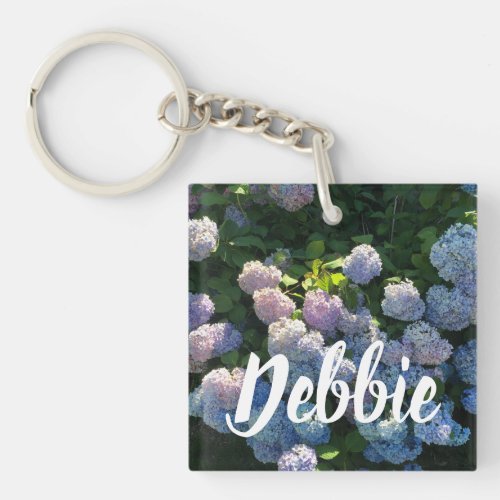 Hydrangea Personalized Key Chain