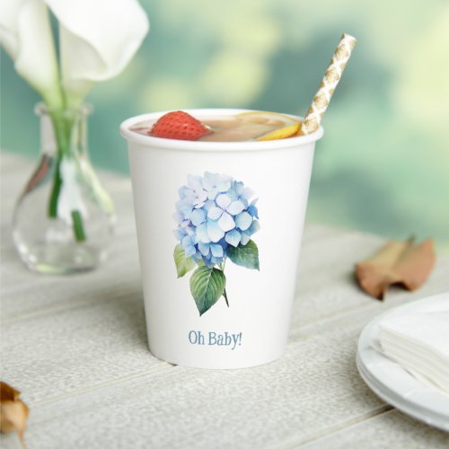 Hydrangea Personalized Paper Cups