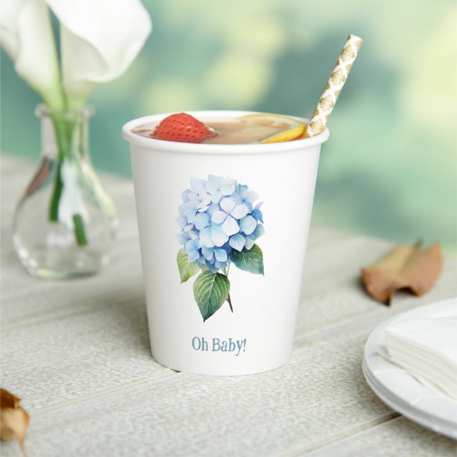 Hydrangea Personalized Paper Cups (Insitu)