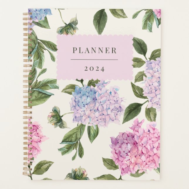 Hydrangea personalized planner (Front)