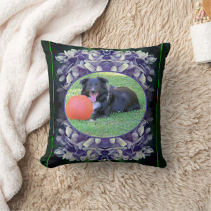Hydrangea Petals Frame Create Your Own Pet Photo Throw Pillow