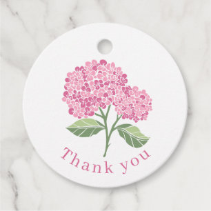 Hydrangea Pink Favor Tags