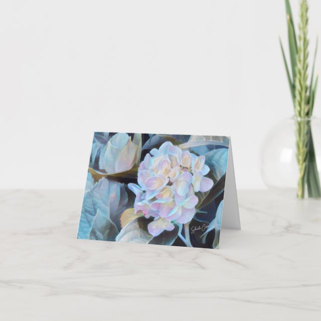 Hydrangea print blank note cards (Front)