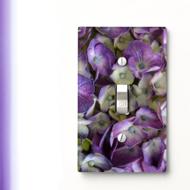 Hydrangea Purple Floral Botanical Photographic Light Switch Cover (Creator Uploaded)