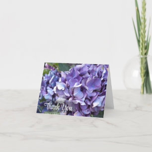 Hydrangea Purple Flower Letterpress Thank You Card