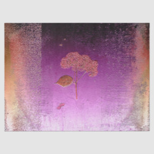 Hydrangea Purple Gold Metallic Floral Tissue Paper