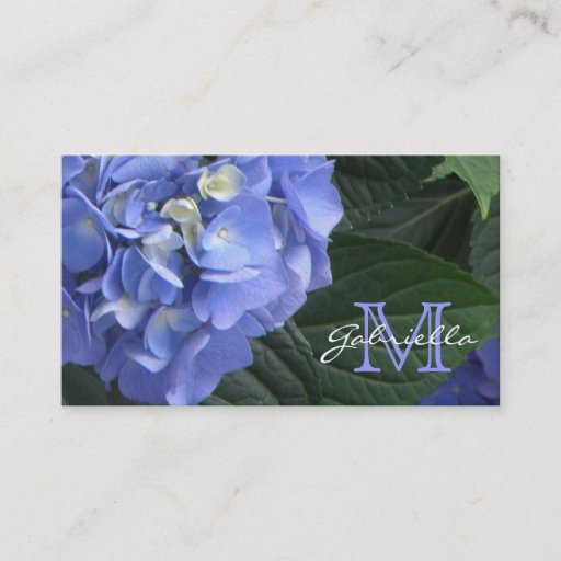 Customizable Hydrangea: Purple Monogram Business Cards