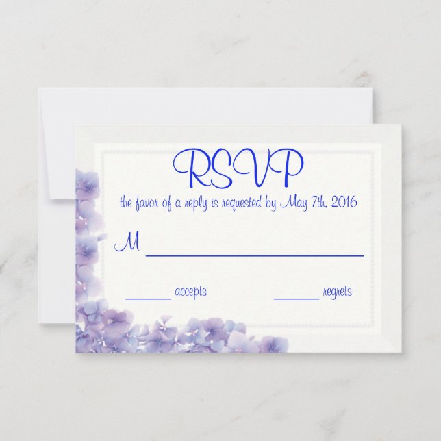 Hydrangea Response Card (Front)