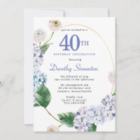 Hydrangea Rose 40th Birthday Party 
