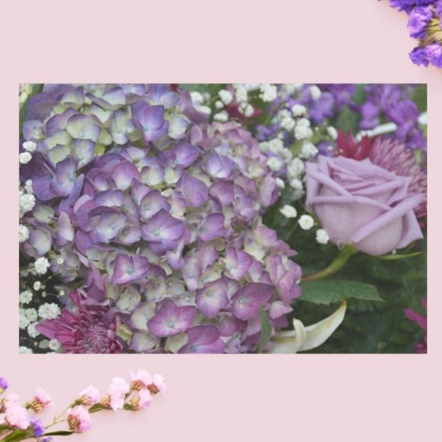 Hydrangea Rose Botanical Lilac Purple Floral Tissue Paper (Creator Uploaded)