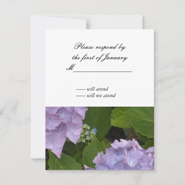 Hydrangea RSVP Reply Card (Front)