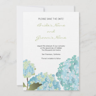Hydrangea Save the Date Wedding Announcement
