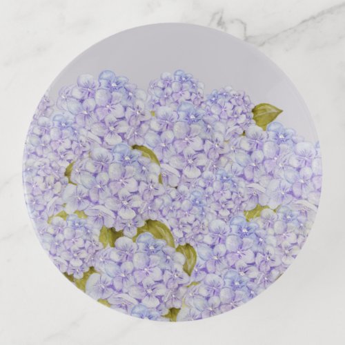 Hydrangea Shades Of Violet Blue Trinket Tray