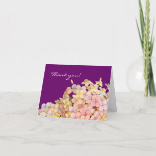 Hydrangea Simple Elegant Script Thank You Card