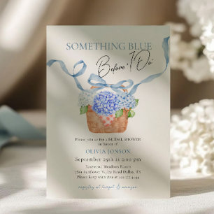 Hydrangea Something Blue Before I Do Bridal Shower Invitation