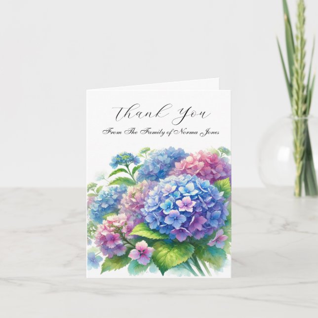 Hydrangea Sympathy Floral Funeral Thank you  (Front)