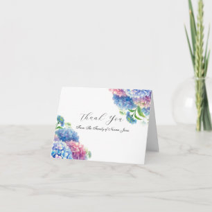 Hydrangea Sympathy Floral Funeral Thank you Card