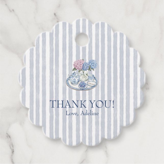 Hydrangea Tea Party Favor Tags (Front)