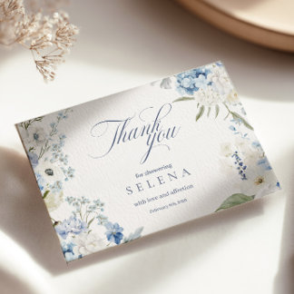 Hydrangea Thank You Card | Blue Floral Bridal Show
