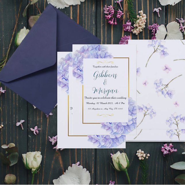  Hydrangea-themed Wedding Invitation (Creator Uploaded)