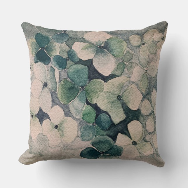 Hydrangea Throw Pillow (Front)