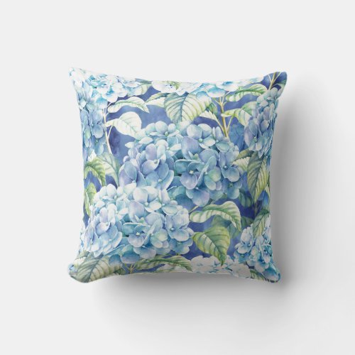 Hydrangea  Throw   Pillow  cMaryLeeParker