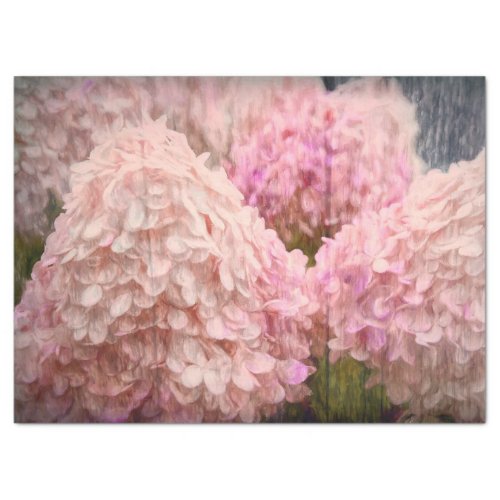 Hydrangea Vintage Blush Pink Floral Wood Decoupage Tissue Paper