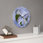 Hydrangea Wall Clock<br><div class="desc">This Hydrangea Wall Clock features pretty Hydrangeas on a digital art layered background.</div>