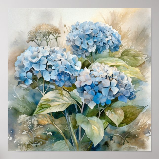 Hydrangea Watercolor Art Print (Front)