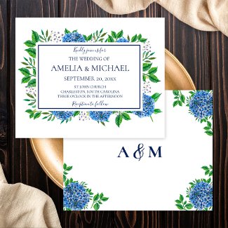 Hydrangea Watercolor Budget Wedding Invitation